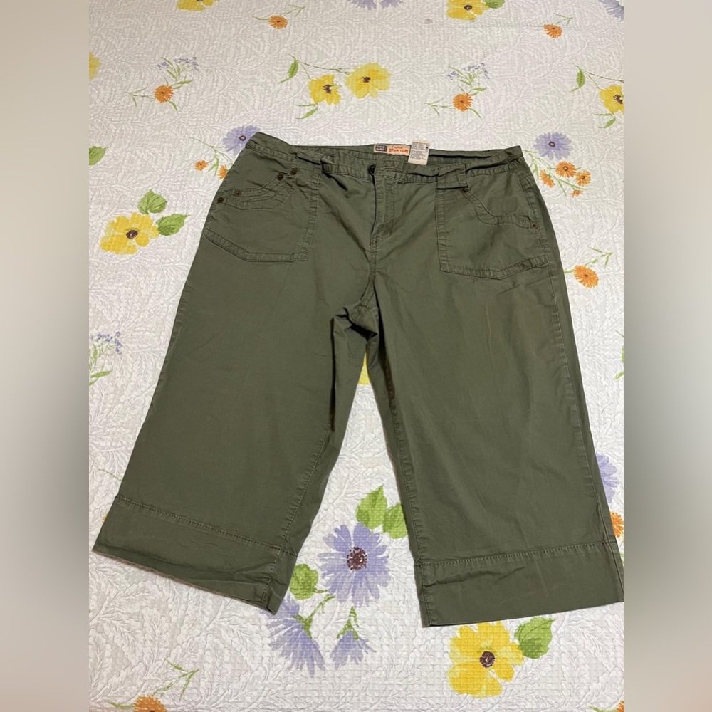 (O) Faded Glory Women's Stretch Olive Pants